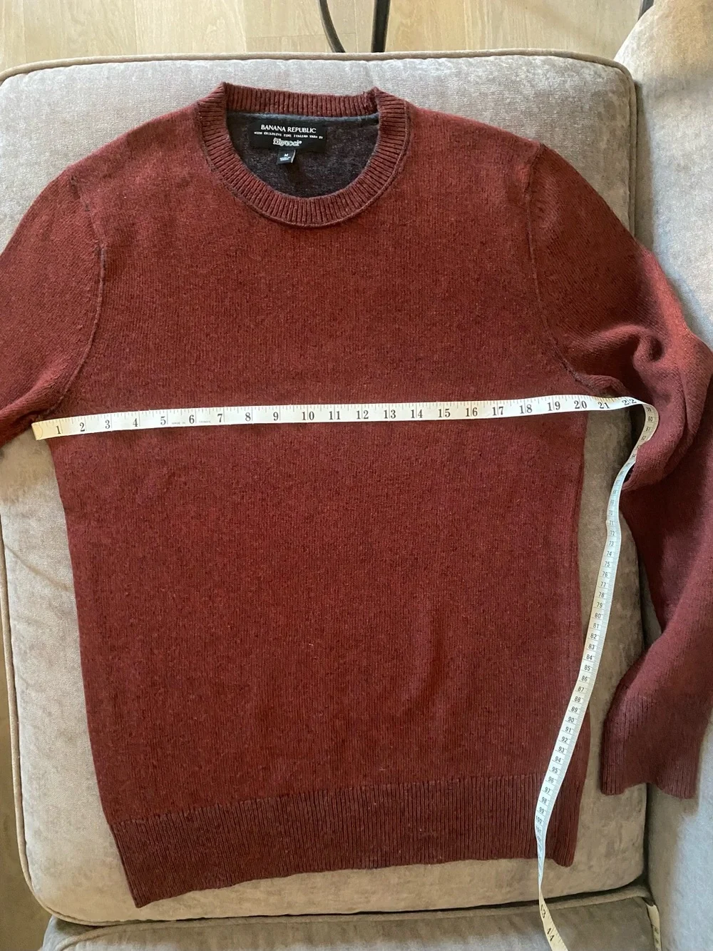Banana Republic Filpucci Men Medium Merino Wool Blend Crewneck Sweater Rust Red